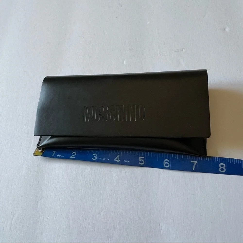 MOSCHINO BLACK SUNGLASSES CASE WITH CLEANING CLOTH NEW
